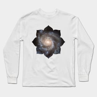 Lotus Flower Galaxy Yoga Meditation Zen Long Sleeve T-Shirt